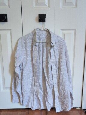 Brooks Brothers White Shirt with Blue Pinstripes